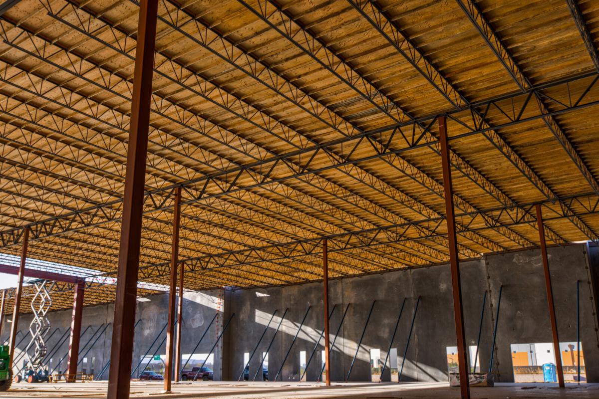 Interior of unfinished commercial warehouse space