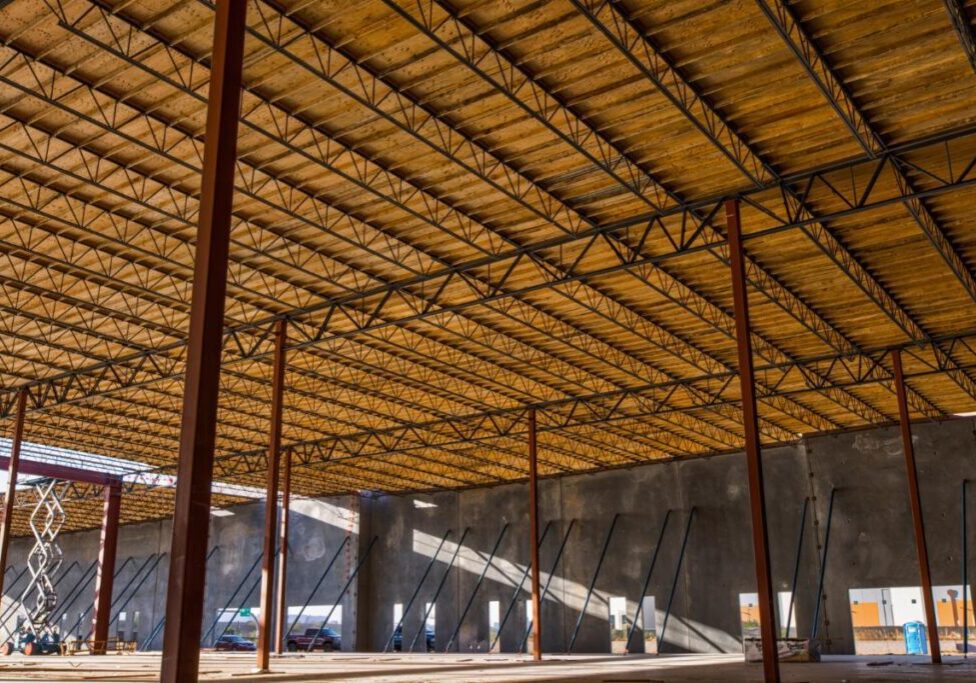 Interior of unfinished commercial warehouse space