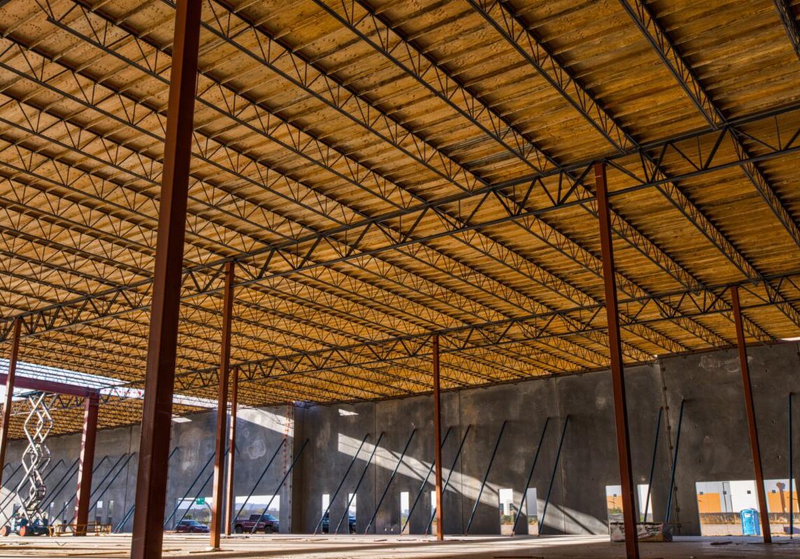 Interior of unfinished commercial warehouse space